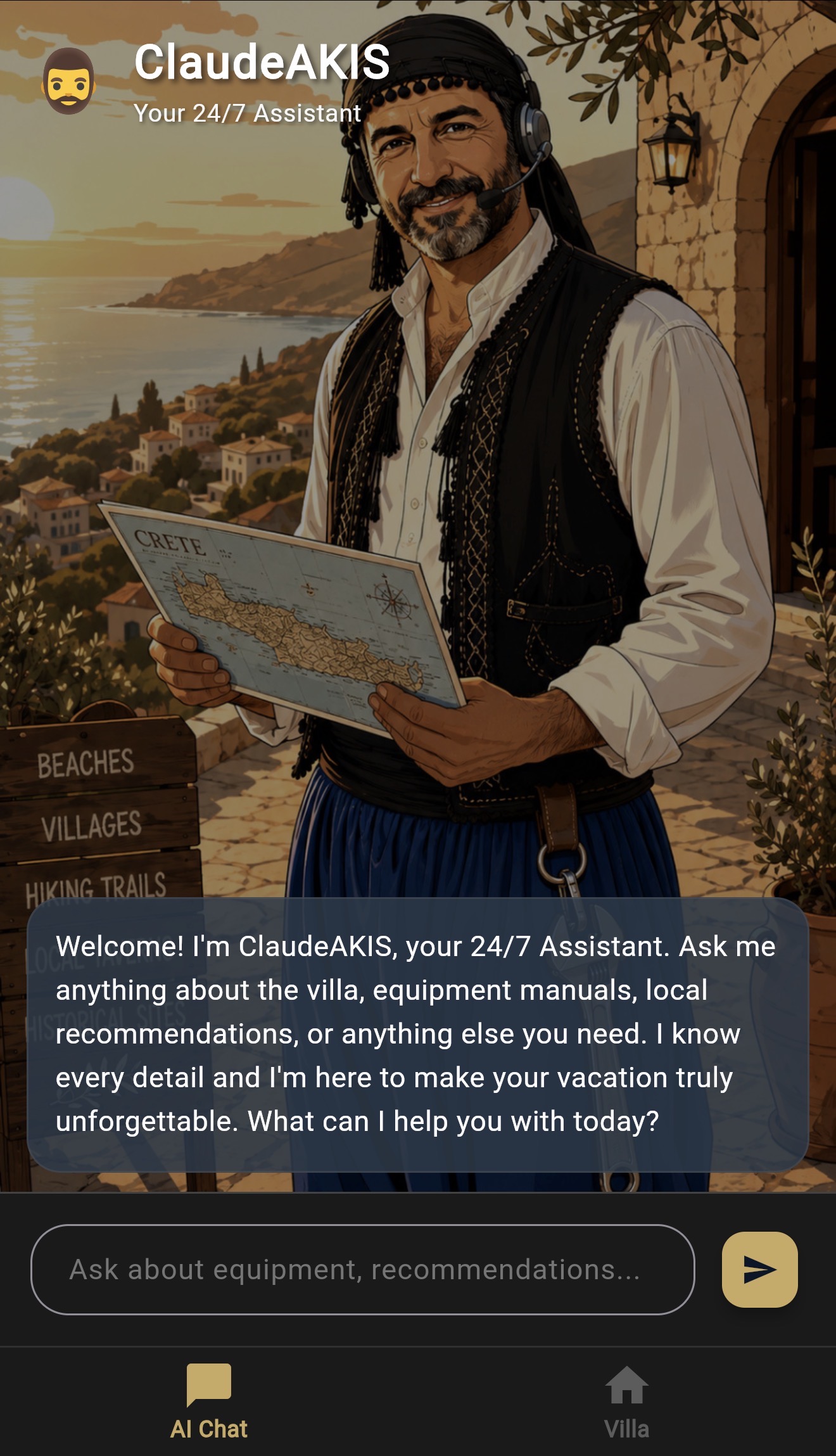 ClaudeAKIS AI chat screen